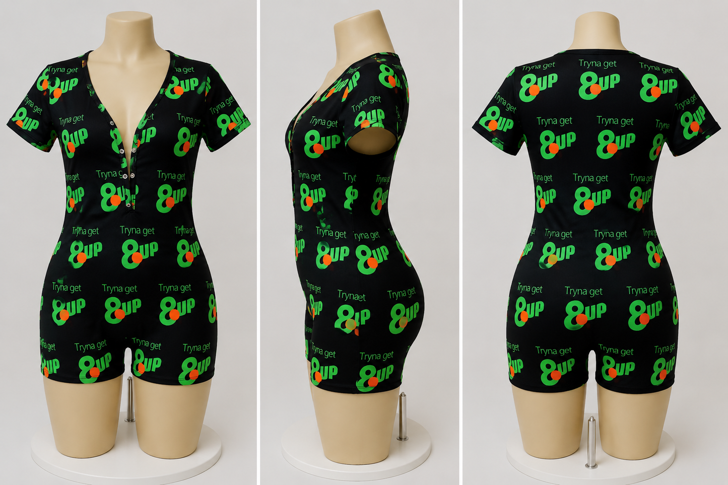 “Tryna Get 8 Up” Women’s Graphic Romper Onesie