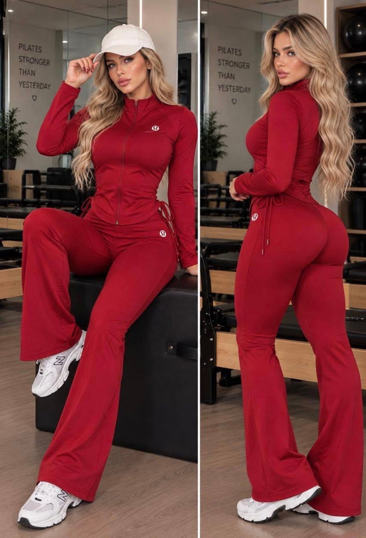 Lulu Zip-Up Flared Leggings Sets