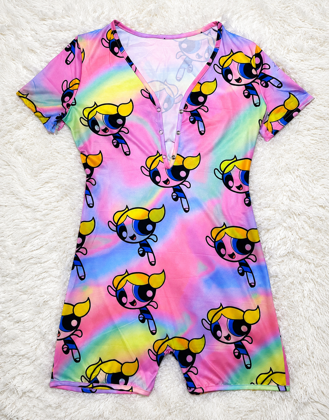 Powerpuff Rainbow Graphic Romper Onesie