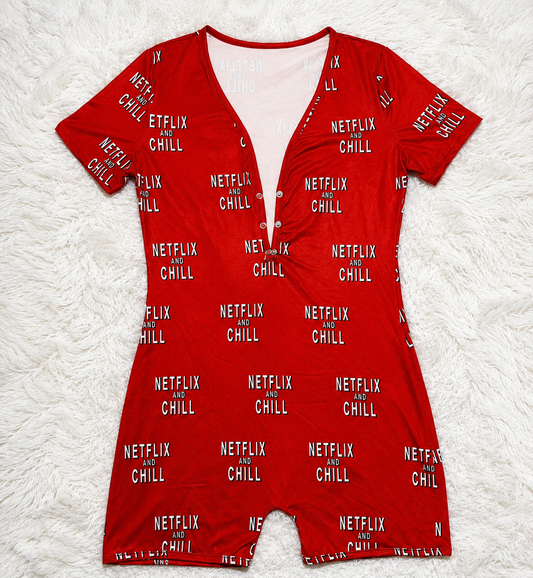 “Netflix and Chill” Graphic Romper Onesie