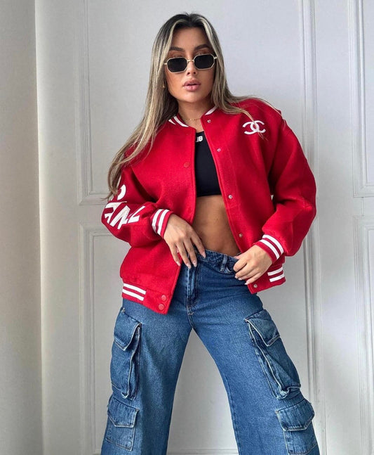 Red Coco Varsity Jacket