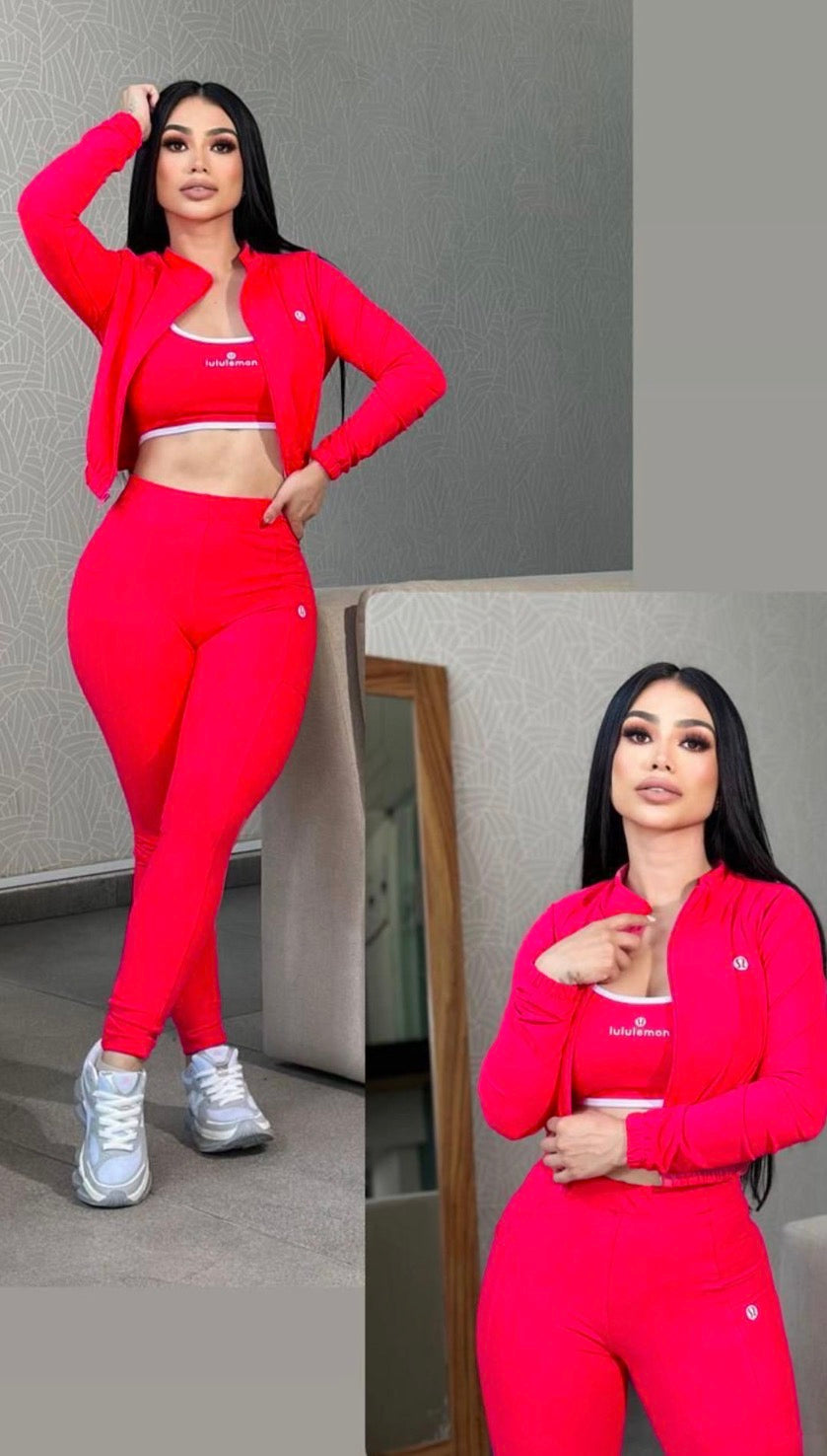3 Piece Lulu Cropped Activewear Sets