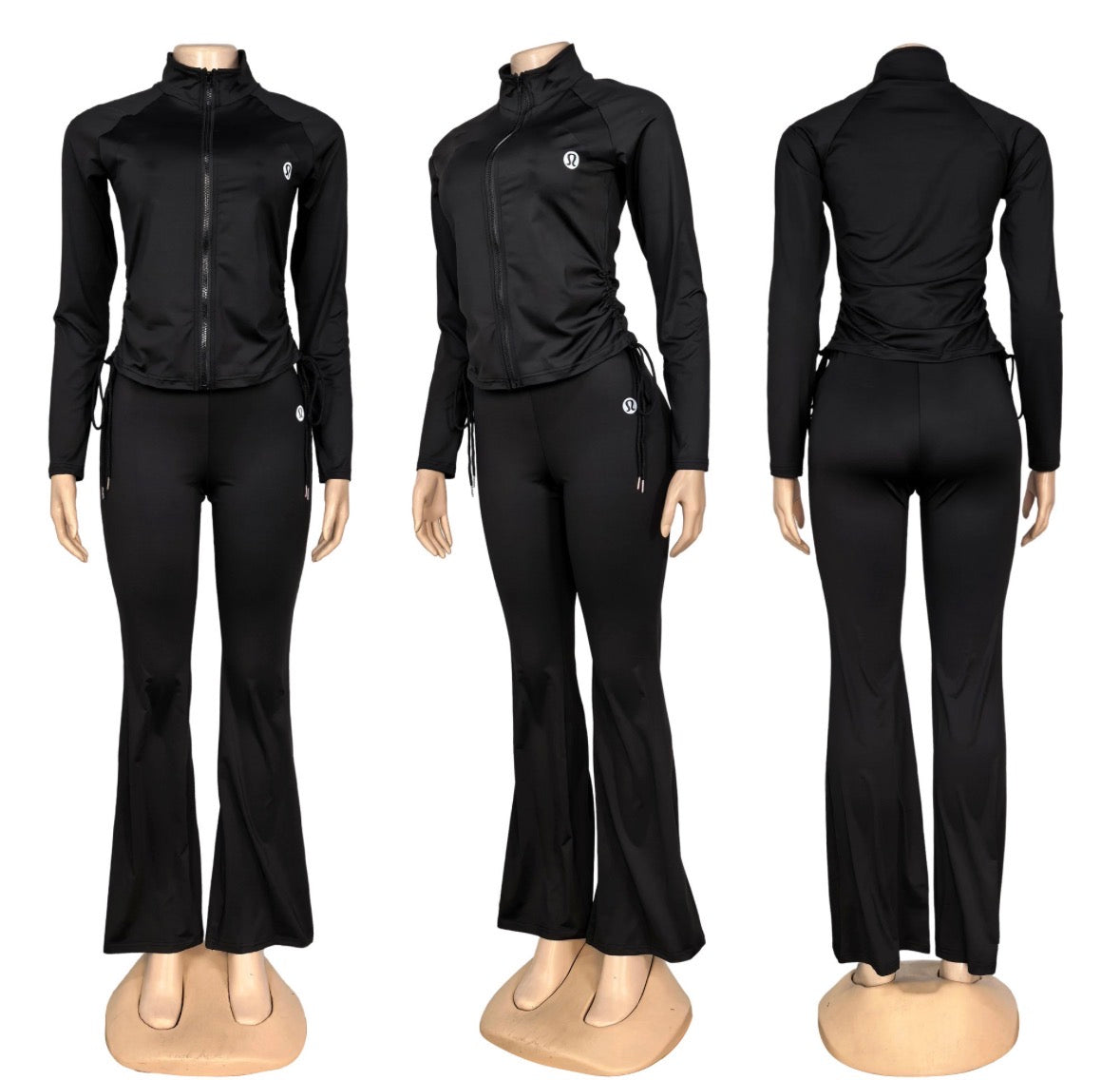 Lulu Zip-Up Flared Leggings Sets