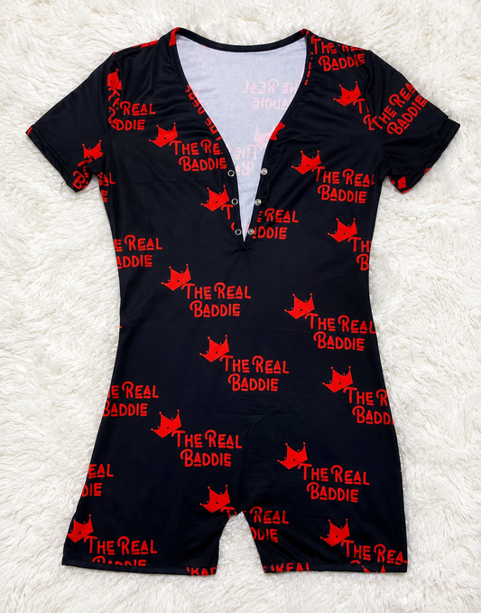 The Real Baddie Graphic Romper Onesie