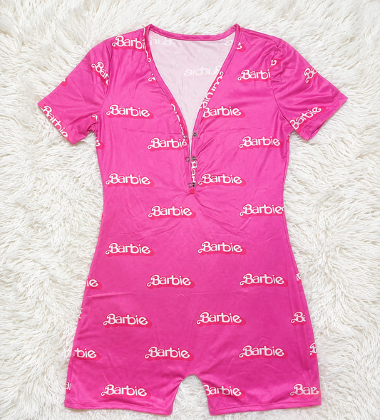 Barbie Pink Graphic Romper Onesie