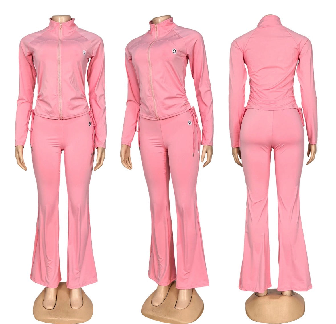 Lulu Zip-Up Flared Leggings Sets