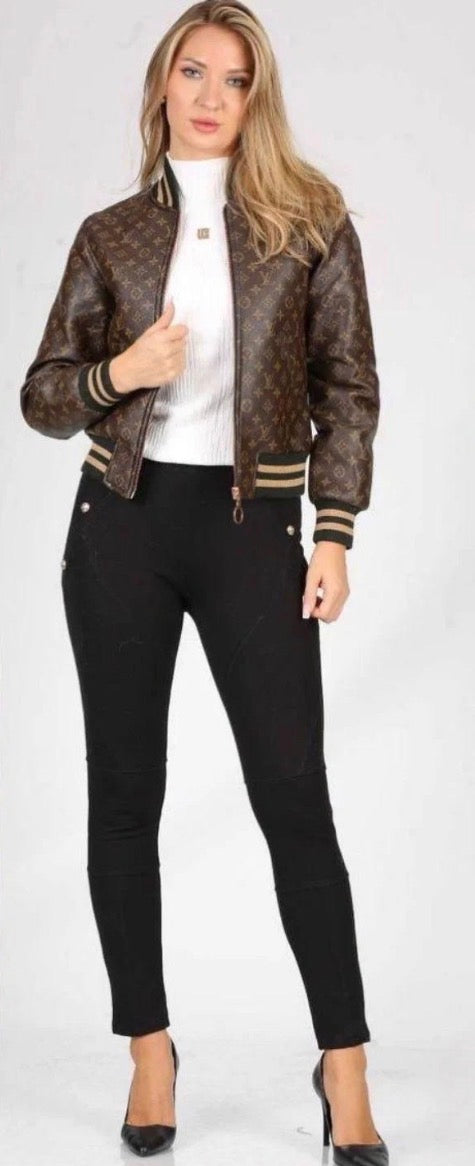 Brown LV Varsity Jacket