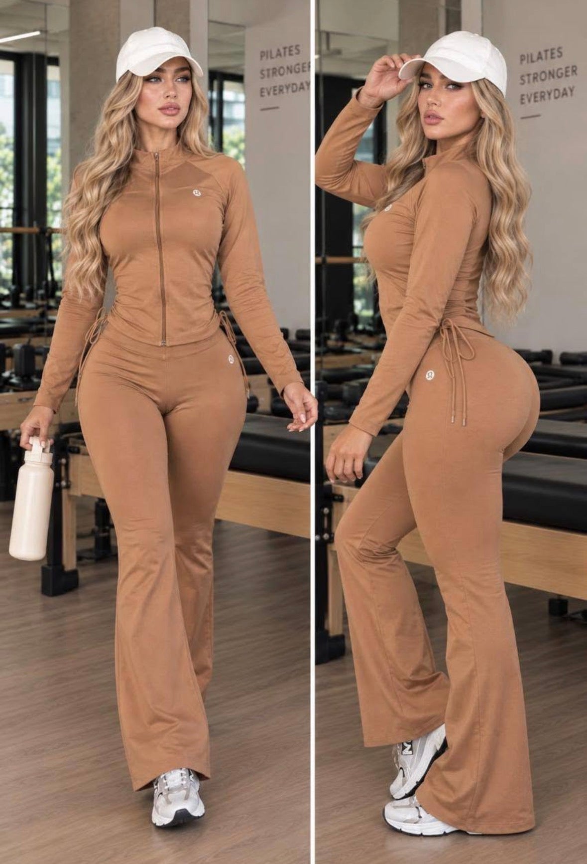 Lulu Zip-Up Flared Leggings Sets