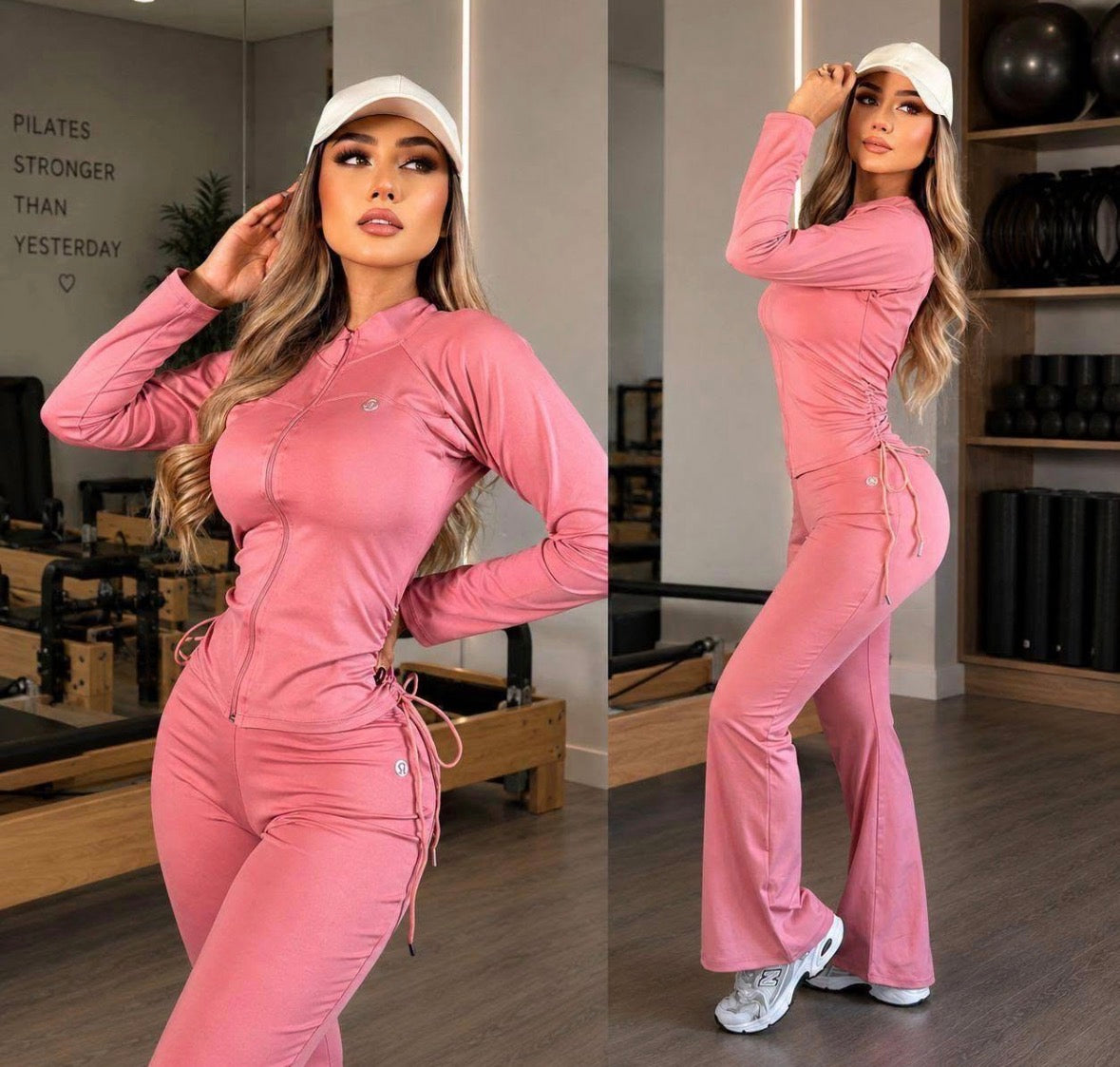 Lulu Zip-Up Flared Leggings Sets