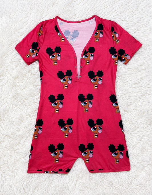 Powerpuff Pink Graphic Romper Onesie