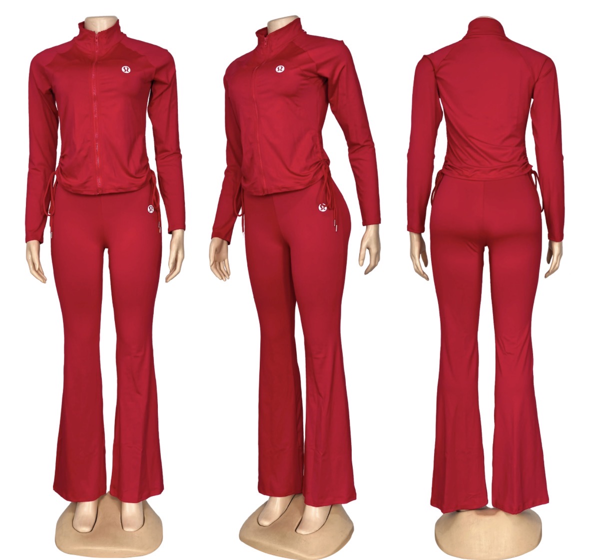 Lulu Zip-Up Flared Leggings Sets