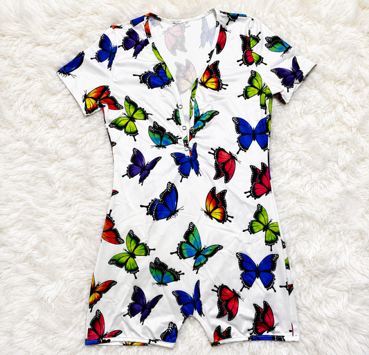 Butterfly Dreams Graphic Romper Onesie