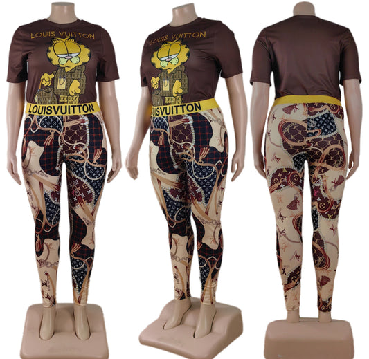 LV X Garfield Leggings Set