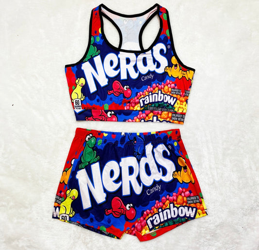 Nerds Rainbow Candy 2-Piece Short Set