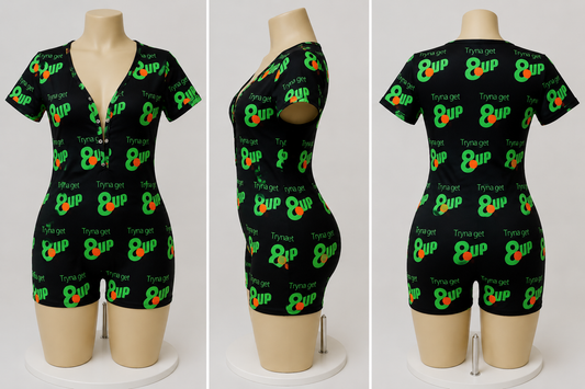 “Tryna Get 8 Up” Women’s Graphic Romper Onesie