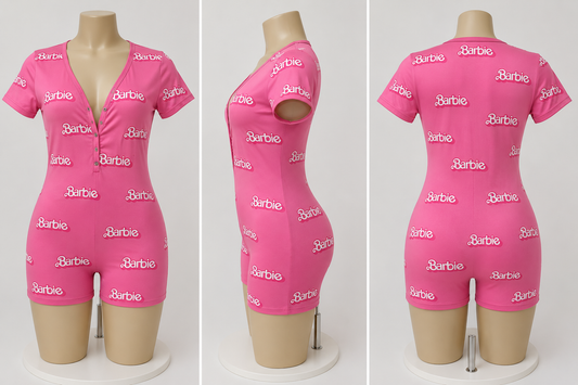 Barbie-Inspired Women’s Graphic Romper Onesie