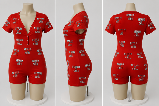 “Netflix and Chill” Women’s Graphic Romper Onesie