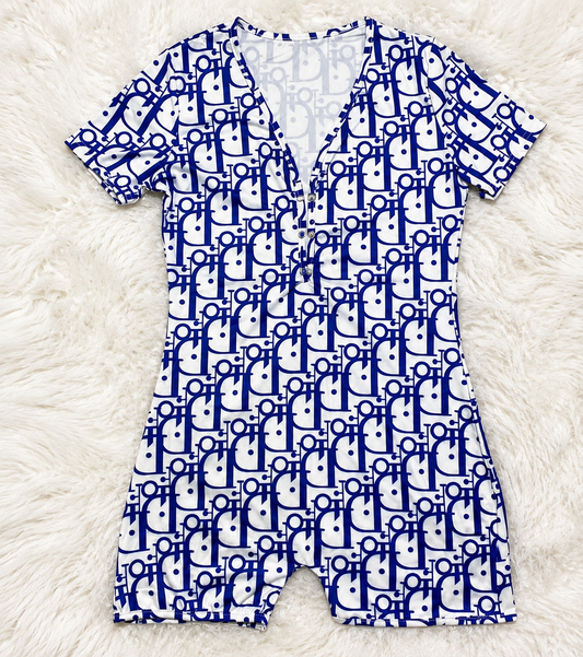 Dior-Inspired Graphic Romper Onesie