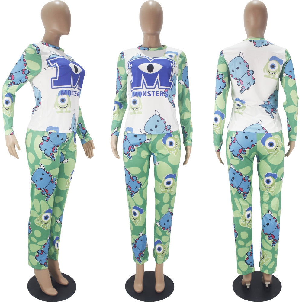 Monsters Two Piece Pajama Pants Set