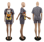 Cartoon Two Piece Sleepwear Short Sets