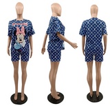 Cartoon Two Piece Sleepwear Short Sets