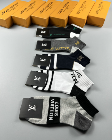 Louis Vuitton LV Archives Sock Set w/ Monogram Box w/ Tags - Black