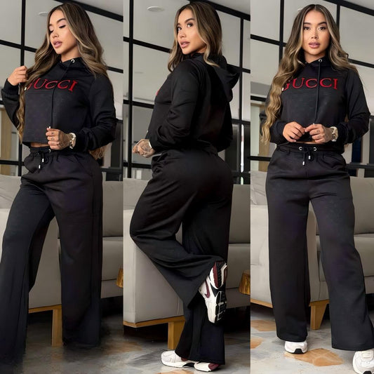 Two Piece GG Cropped Hoodie Sets
