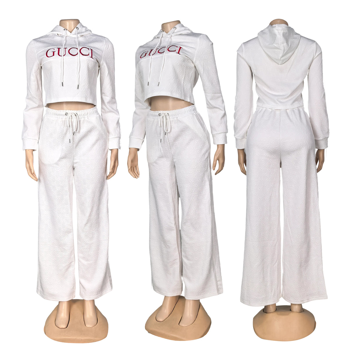 Two Piece GG Cropped Hoodie Sets