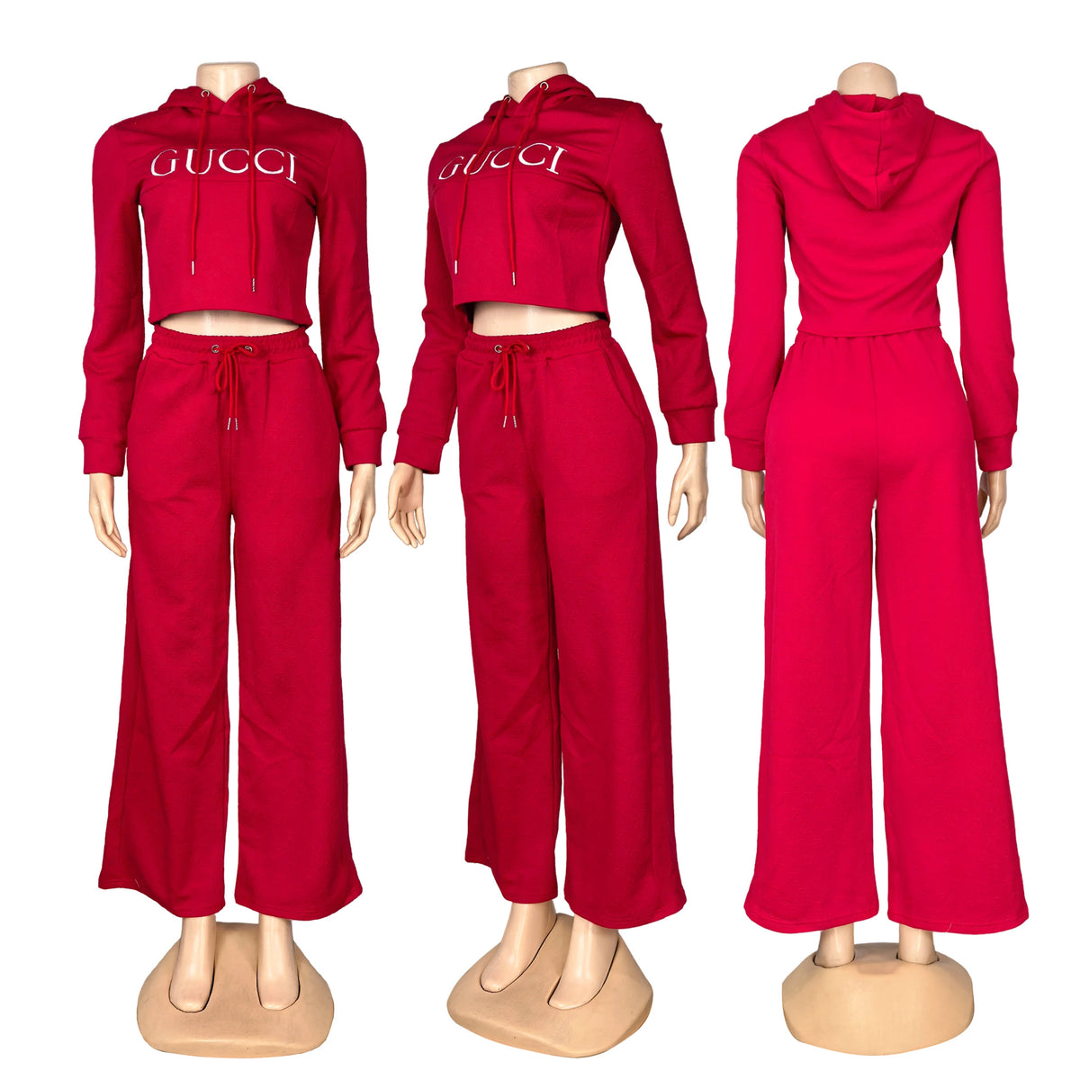 Two Piece GG Cropped Hoodie Sets