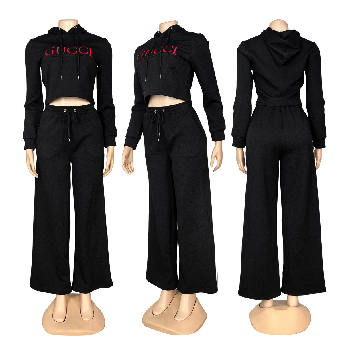 Two Piece GG Cropped Hoodie Sets