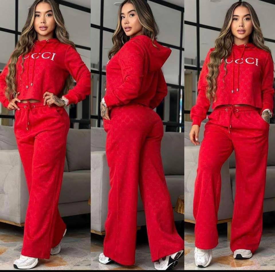 Two Piece GG Cropped Hoodie Sets